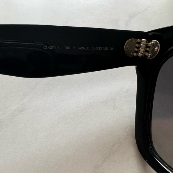 Celine 50mm Polarized Black Square Sunglasses - Picture 6 of 10